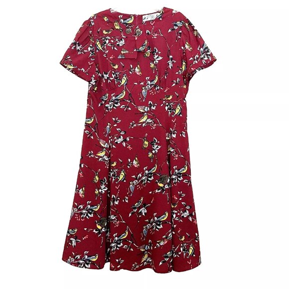 Hell Bunny Vixen Birdy Dress Retro Style - Picture 2 of 14